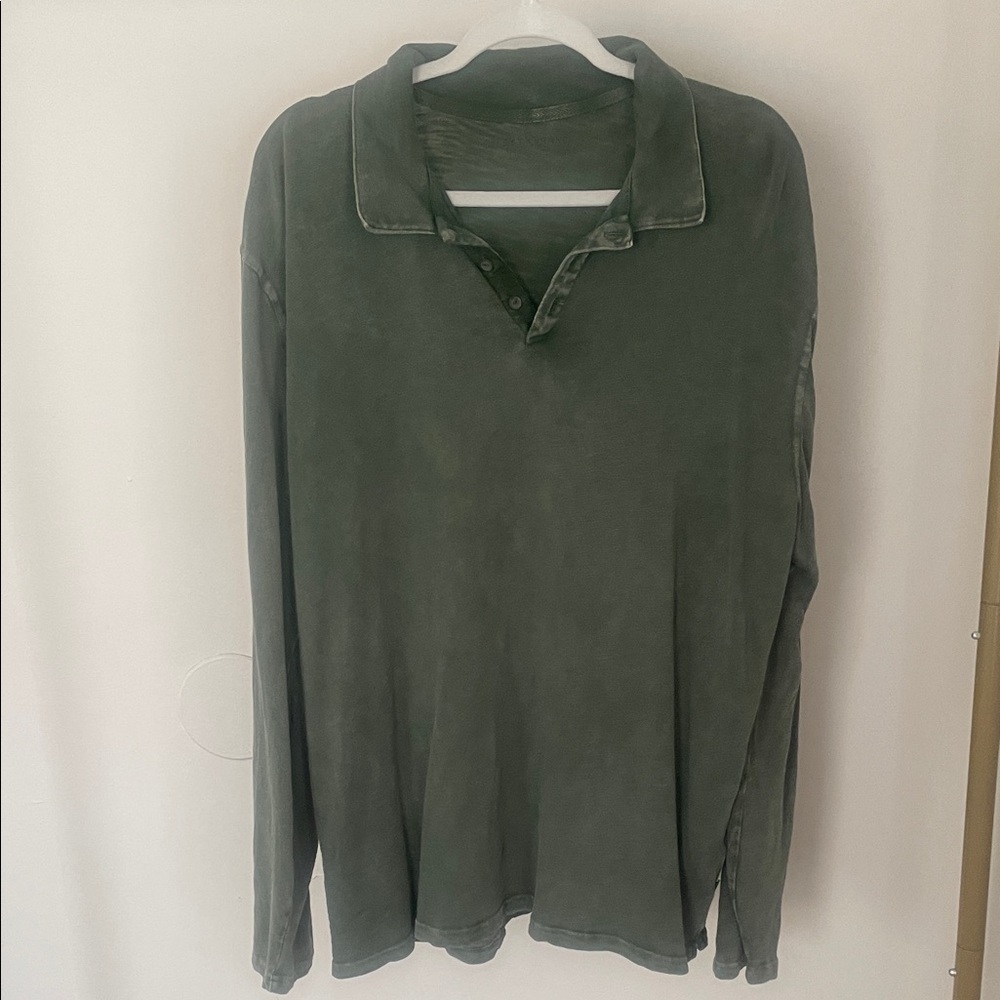 Lucky Brand Long-Sleeve Polo - Olive Green